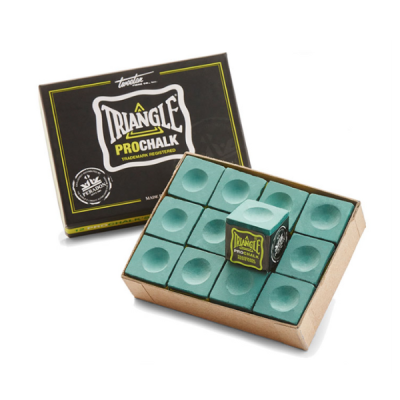 Billard Kreide Triangle Pro Chalk dunkel grün 12 Stück
